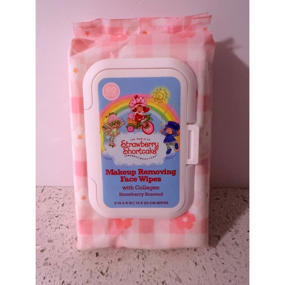 Strawberry Shortcake Makeup Removing Face Wipes 60 Count Strawberry Collagen